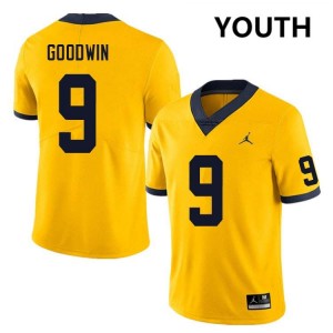 Youth Channing Goodwin Yellow Michigan Wolverines #9 College Football Official Jersey