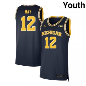 Youth Charlie May Navy Wolverines #12 Replica Jerseys