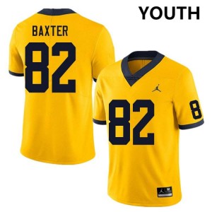 Youth Devon Baxter Yellow Michigan Wolverines #82 College Football Replica Jerseys
