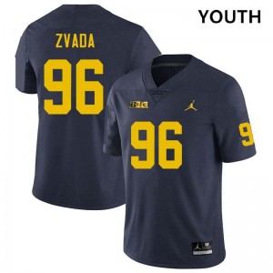 Youth Dominic Zvada Navy Michigan Wolverines #96 College Football Limited Jerseys