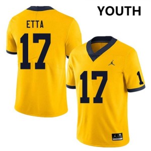 Youth Enow Etta Yellow Michigan Wolverines #17 College Football Stitched Jerseys