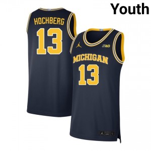 Youth Harrison Hochberg Navy Michigan #13 High School Jersey