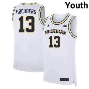 Youth Harrison Hochberg White Michigan #13 2025-26 Jersey