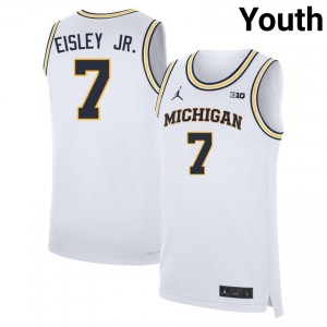 Youth Howard Eisley Jr. White University of Michigan #7 Official Jerseys