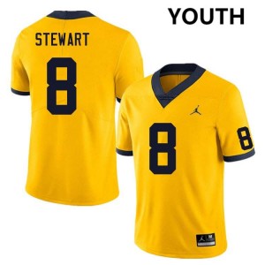 Youth I'Marion Stewart Yellow Michigan Wolverines #8 College Football Stitched Jerseys