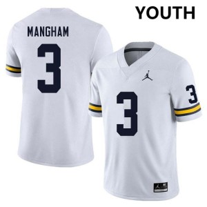 Youth Jaden Mangham White Michigan Wolverines #3 College Football Player Jerseys