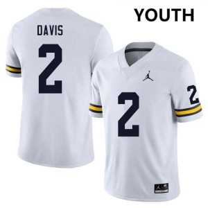 Youth Jadyn Davis White Michigan Wolverines #2 College Football Alumni Jerseys