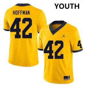 Youth Jalen Hoffman Yellow Michigan Wolverines #42 College Football NCAA Jerseys