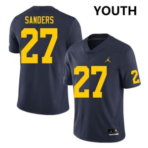 Youth Jayden Sanders Navy Michigan Wolverines #27 College Football Alumni Jersey