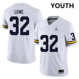 Youth Jeremiah Lowe White Michigan Wolverines #32 College Football University Jerseys