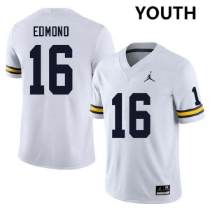 Youth Jo'Ziah Edmond White Michigan Wolverines #16 College Football Stitched Jerseys