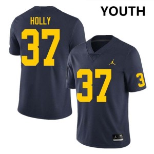 Youth Julius Holly Navy Michigan Wolverines #37 College Football University Jerseys