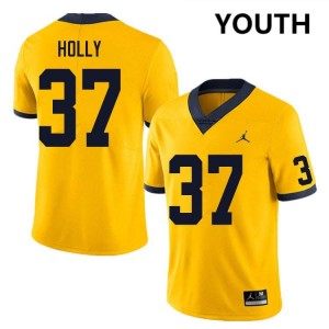 Youth Julius Holly Yellow Michigan Wolverines #37 College Football Stitched Jerseys
