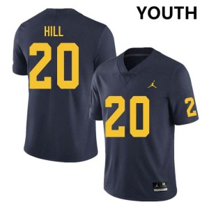 Youth Jyaire Hill Navy Michigan Wolverines #20 College Football NCAA Jersey