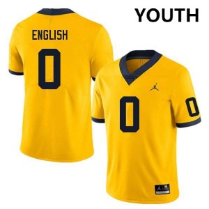 Youth Karmello English Yellow Michigan Wolverines #0 College Football Official Jersey