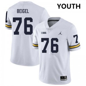 Youth Manuel Beigel White Michigan Wolverines #76 College Football 2025-26 Jerseys
