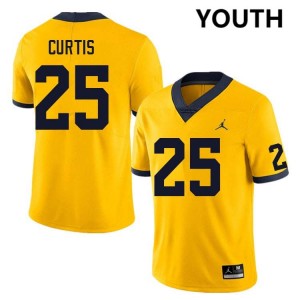 Youth Mason Curtis Yellow Michigan Wolverines #25 College Football Official Jerseys