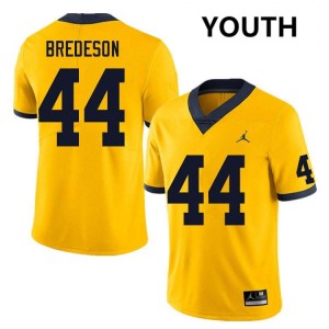 Youth Max Bredeson Yellow Michigan Wolverines #44 College Football High School Jerseys