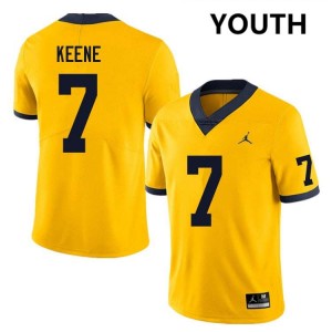 Youth Mikey Keene Yellow Michigan Wolverines #7 College Football Replica Jersey