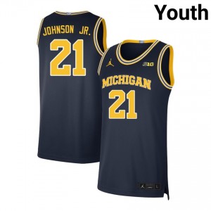 Youth Morez Johnson Jr. Navy Michigan #21 Player Jersey
