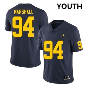 Youth Nate Marshall Navy Michigan Wolverines #94 College Football Game Jersey