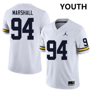 Youth Nate Marshall White Michigan Wolverines #94 College Football Replica Jersey