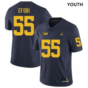 Youth Nathan Efobi Navy Michigan Wolverines #55 College Football Alumni Jersey
