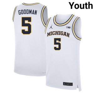 Youth Oscar Goodman White Michigan #5 Alumni Jersey