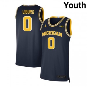 Youth Ricky Liburd Navy Michigan #0 NCAA Jerseys