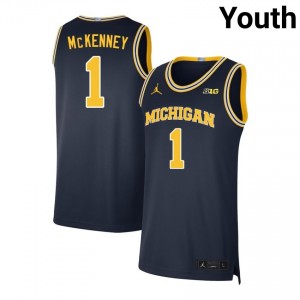 Youth Trey McKenney Navy Michigan Wolverines #1 NCAA Jersey