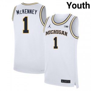 Youth Trey McKenney White Michigan Wolverines #1 Limited Jersey