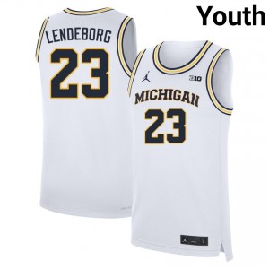 Youth Yaxel Lendeborg White Wolverines #23 Player Jerseys