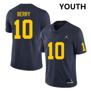 Youth Zeke Berry Navy Michigan Wolverines #10 College Football Game Jersey