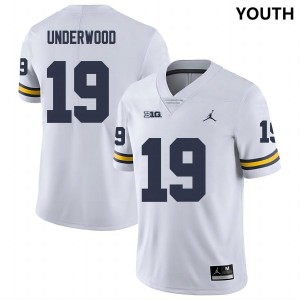 Youth Bryce Underwood White Michigan Wolverines #19 College Football High School Jerseys