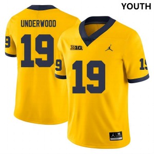 Youth Bryce Underwood Yellow Michigan Wolverines #19 College Football 2025-26 Jerseys