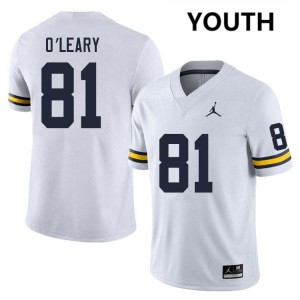 Youth Peyton O'Leary White Michigan Wolverines #81 College Football University Jerseys