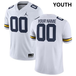 Youth Custom White Michigan Wolverines #00 College Football University Jersey