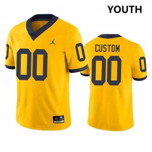 Youth Custom Yellow Michigan Wolverines #00 College Football Game Jersey