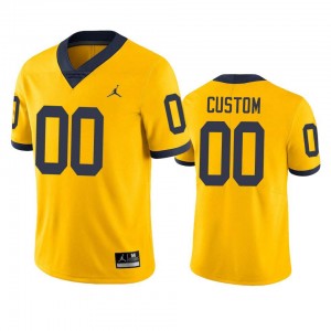 Men Custom Yellow Michigan Wolverines #00 College Football Player Jersey